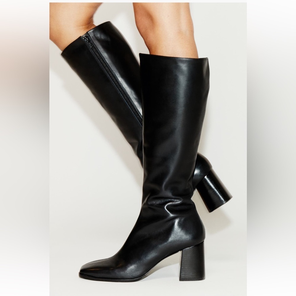 Reformation Nylah Knee High Black Boots size 9.5 - Picture 3 of 16